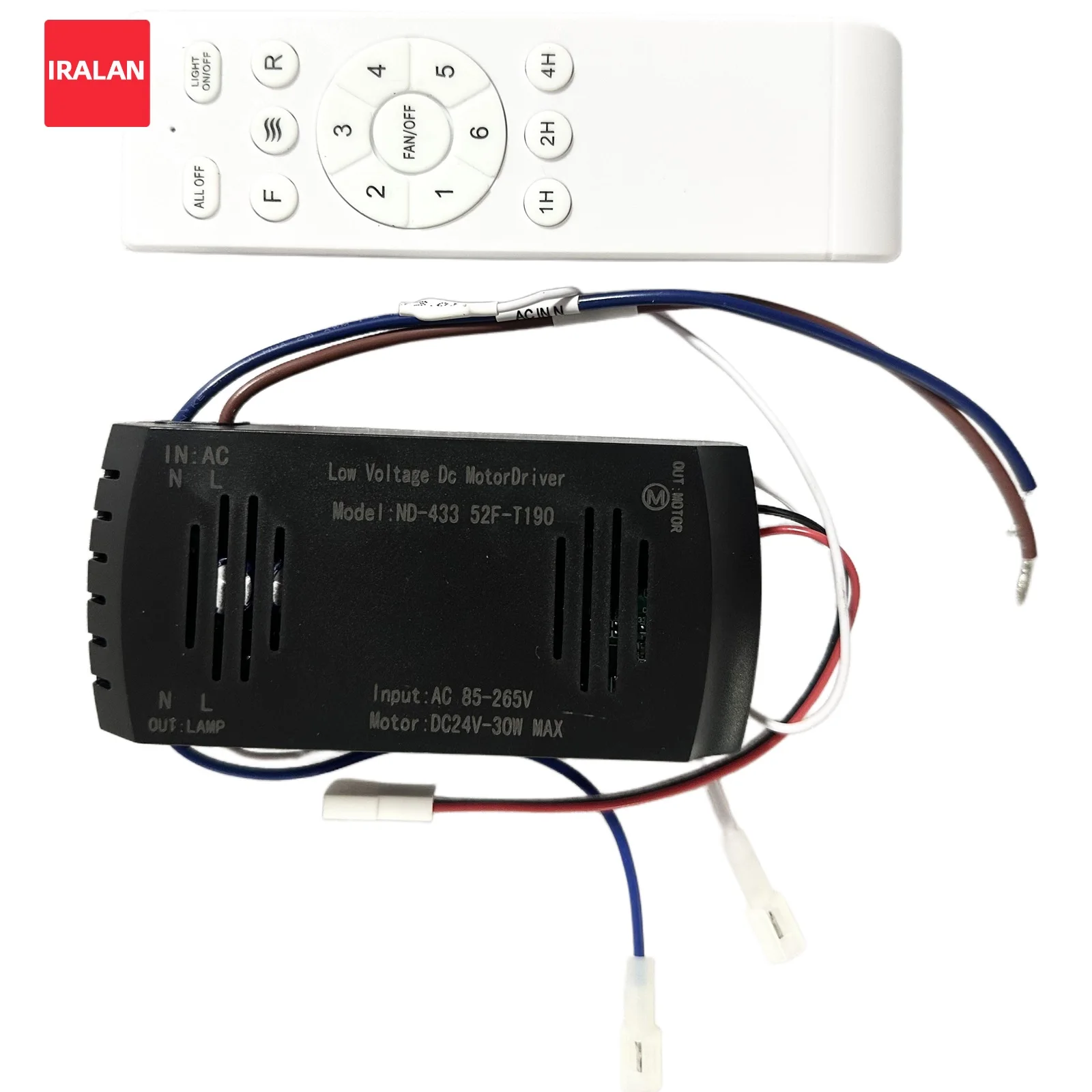 Modern AC 85-265V Controller and Remote Control Kit IRALAN Ceiling Fan Light 42/52 Inch Home LED Long Page Fan Light