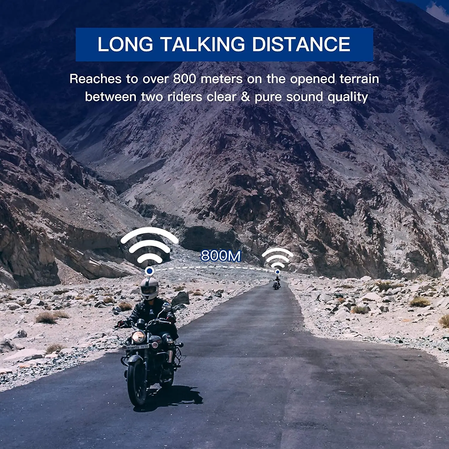 Ejeas Q7 Bluetooth  Motorcycle Intercom Helmet Headset up to 7 Riders Wireless Waterproof Interphone Headsets FM Radio