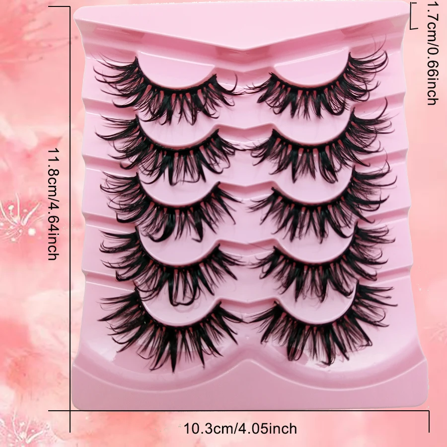 黒いステムの自然な外観のつけまつげ5組、鮮やかで柔らかくふわふわ、ロールプレイングメイクに適しています。