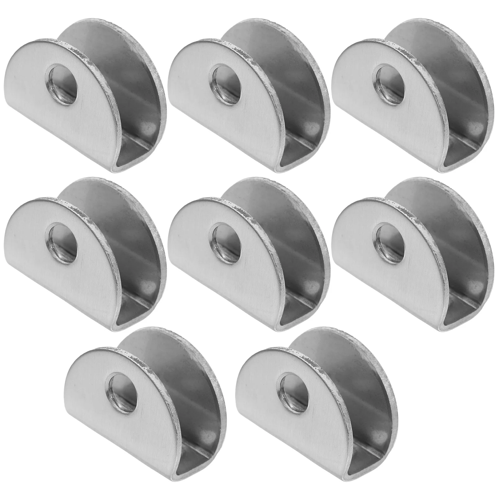 

8pcs Clamps No Drill Semicircle Support Panel Size S Easy Install Heavy Duty Smooth Surface Bathroom Use Stainless Steel Shelf