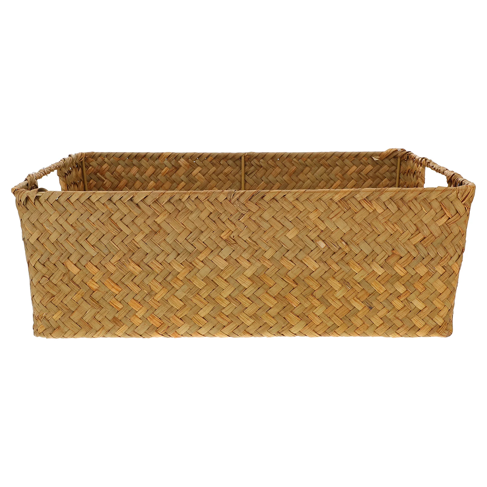 

Bamboo Storage Basket Rectangular Handwoven Seaweed Eco-Friendly Multifunctional Home Organizer for Candies Tea Jewelry