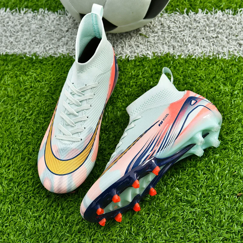 

Original Professional Soccer Cleats Men Women Long Spikes Fashion Football Sneakers Big Size 46 Futsal Shoes Trainers Teenager