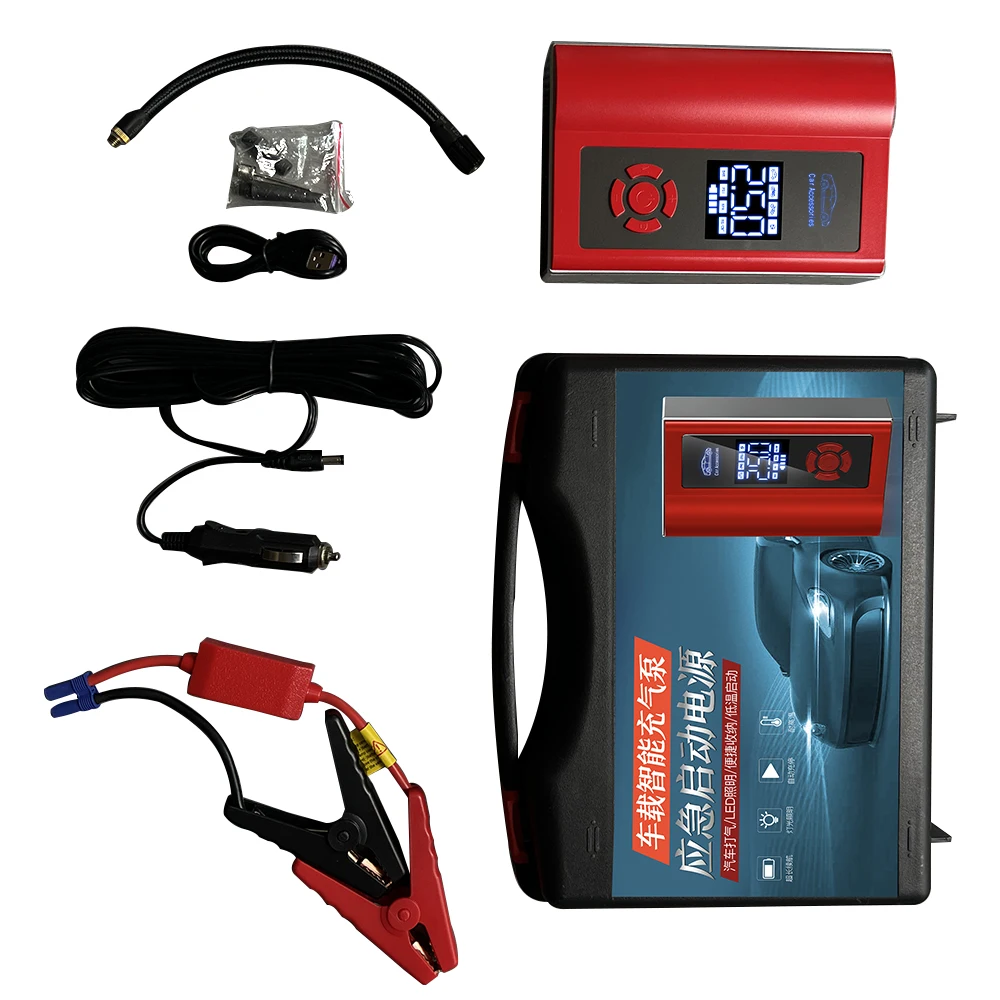 

Car Jump Starter With Air Compressor Portable Jump Starter Battery Booster With Air Pump Jump Starter With Tire Inflator