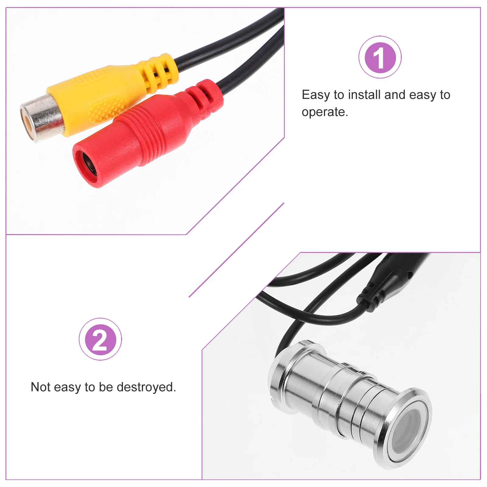 

【】Wide Angle Hd Peephole Camera 3.6Mm Lens 800Tvl 1/4 Inch Cmos Mini Door Eye Hole Security Camera Low Power Surveillance For