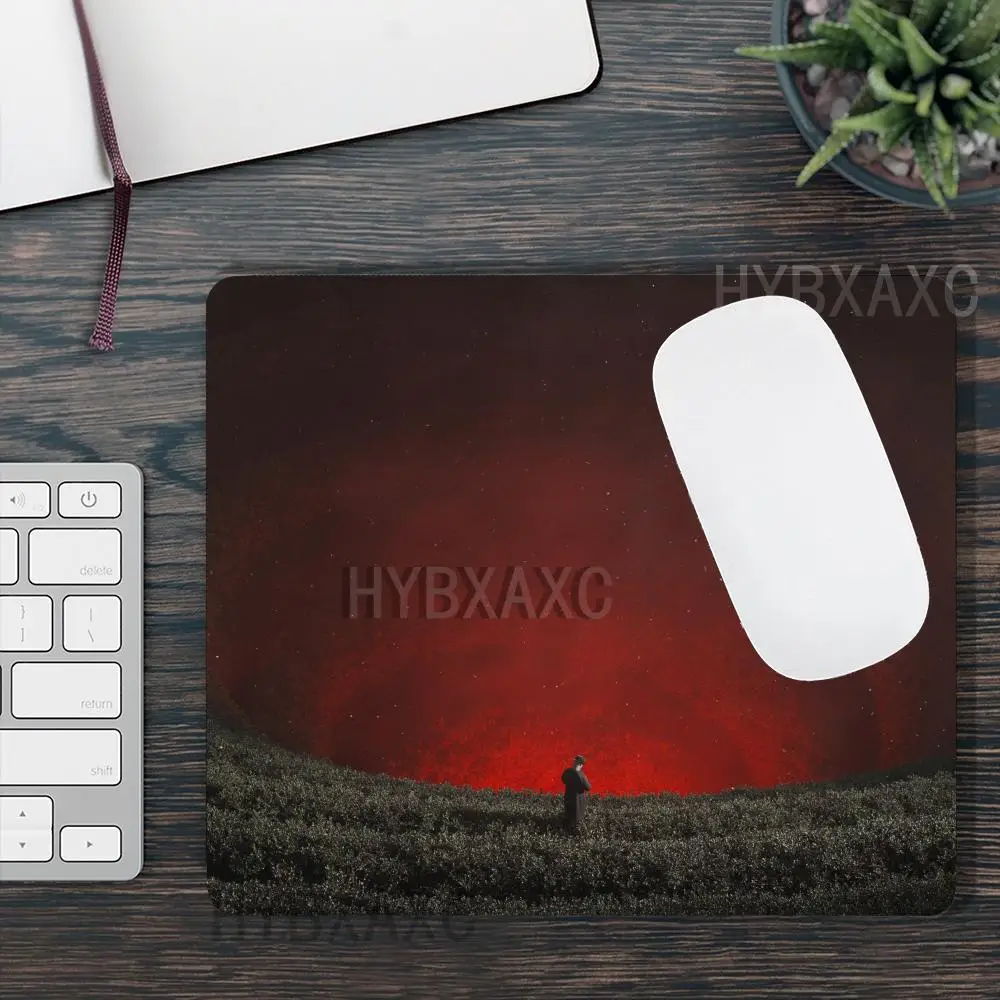 

HYBXAXC Small Mouse Pad Non Slip Rubber Desk Mat, Red Dark Landscape Abstract Art Gaming Mousepad for Office Home PC Laptop