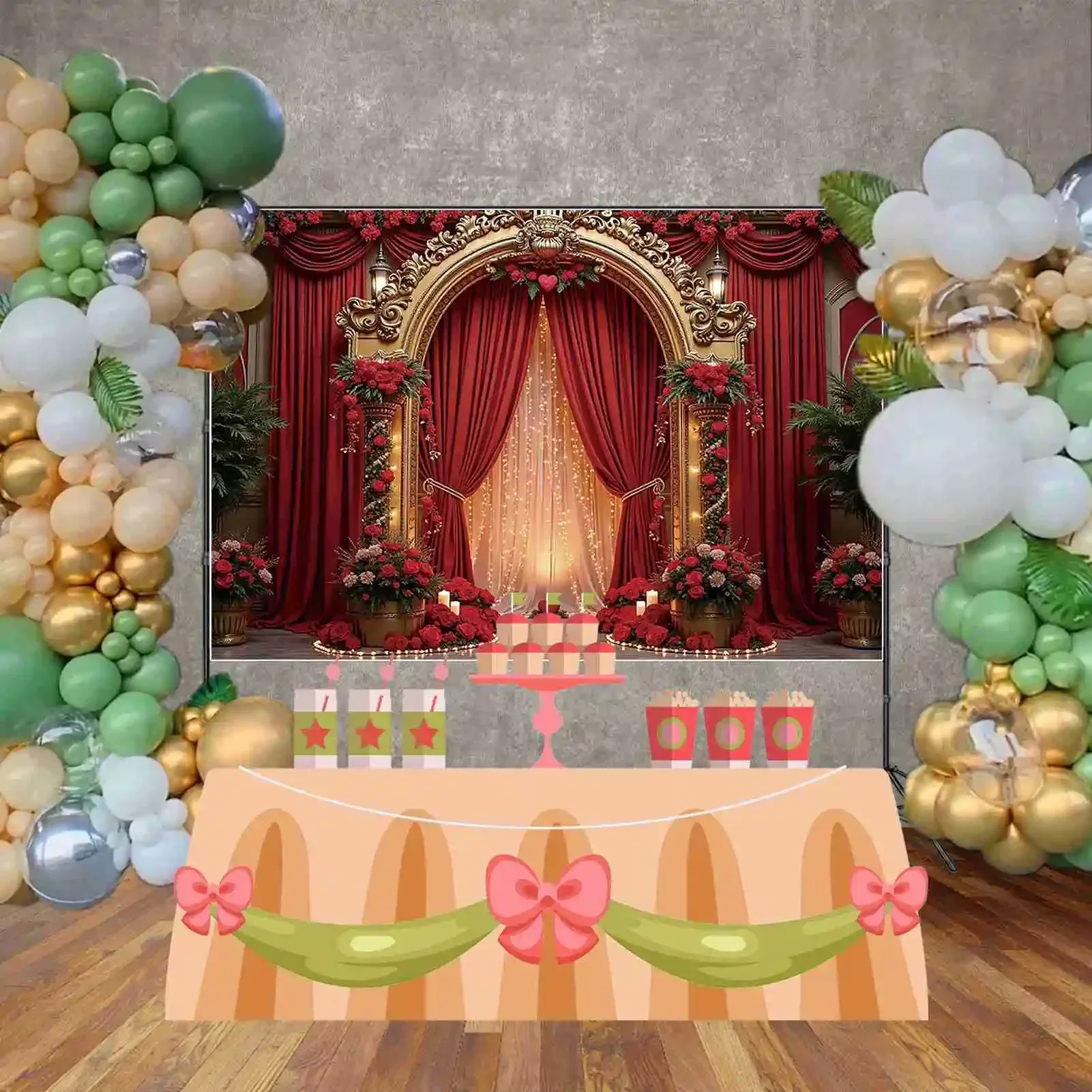 MOON.QG 발렌타인 데이 사진 배경 꽃 문짝, 빨간 자동차 장미 벽 포토존 배경, 결혼 기념일 포토콜