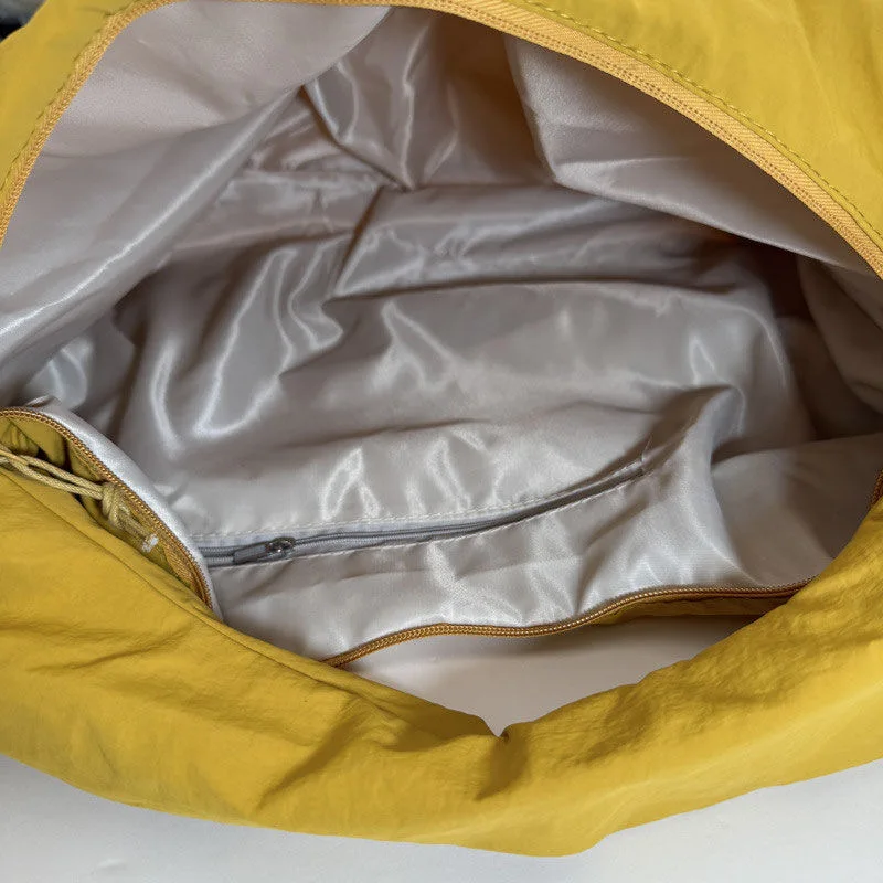 حقيبة قماش أصلية خفيفة للغاية حقيبة يد نسائية يابانية Sle سعة كبيرة مطوية لون نقي حقيبة يد للطالب