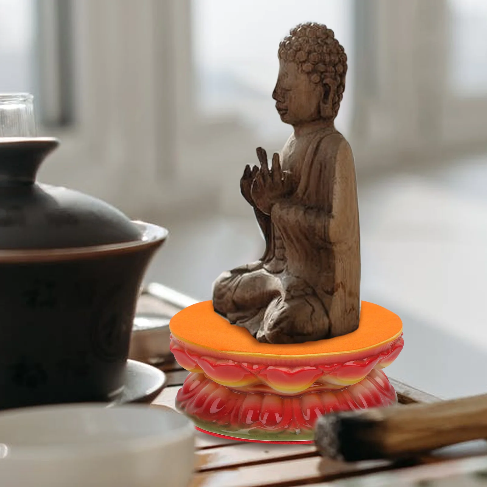 

Ceramic Buddha Holder Statue Base Bodhisattva Stand Crystal Stand Desktop Ornament Sculpture Statue Base