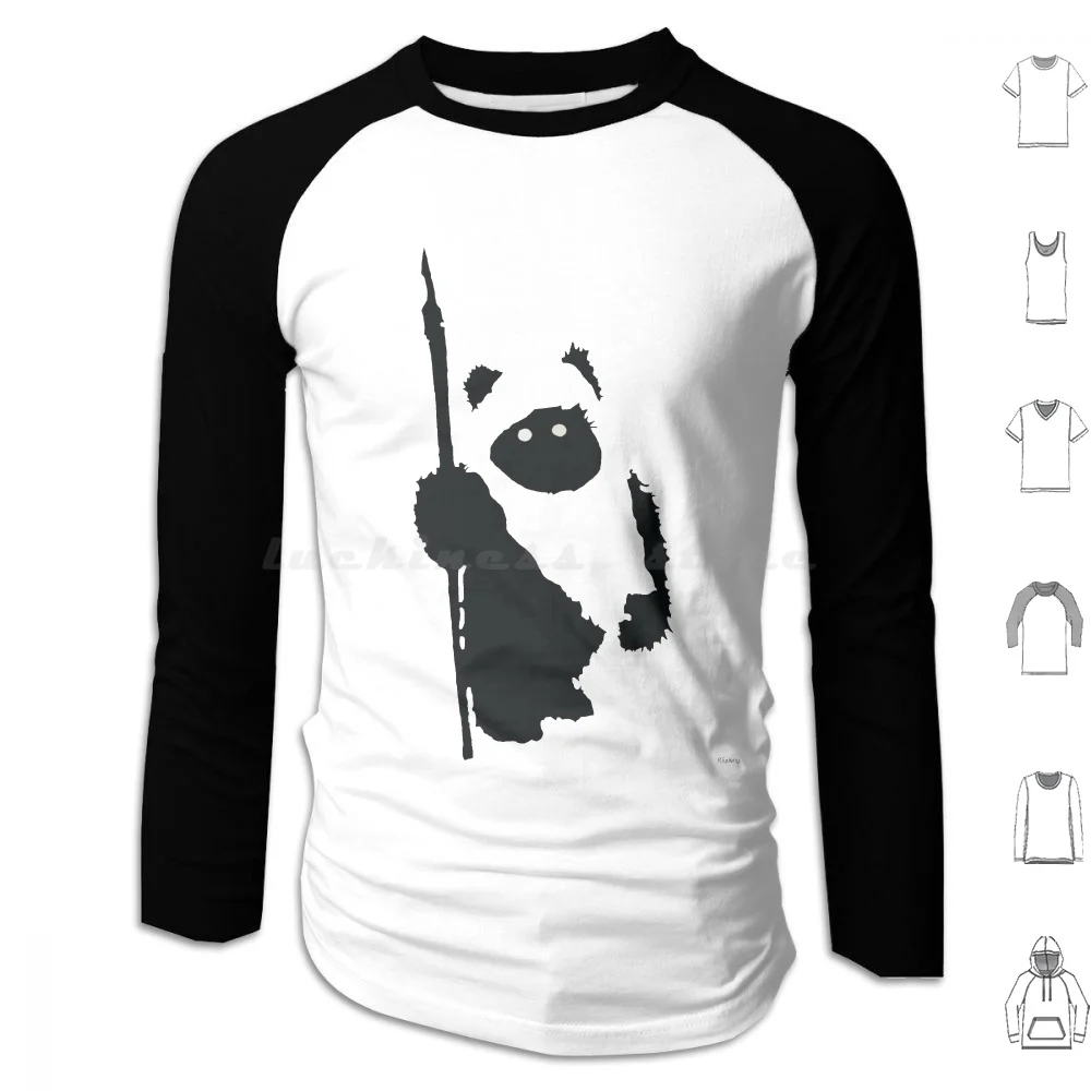 Ewok Silhouette Hoodies Long Sleeve Ewok Bear Panda Silhouette Teddybear Cute Adorable Endor Jub Jub Fur Big Foot