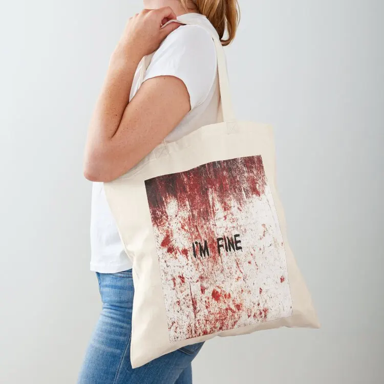 

I'M FINE Tote Bag Women's bags tote bag reusable shopping bags Shopper handbag