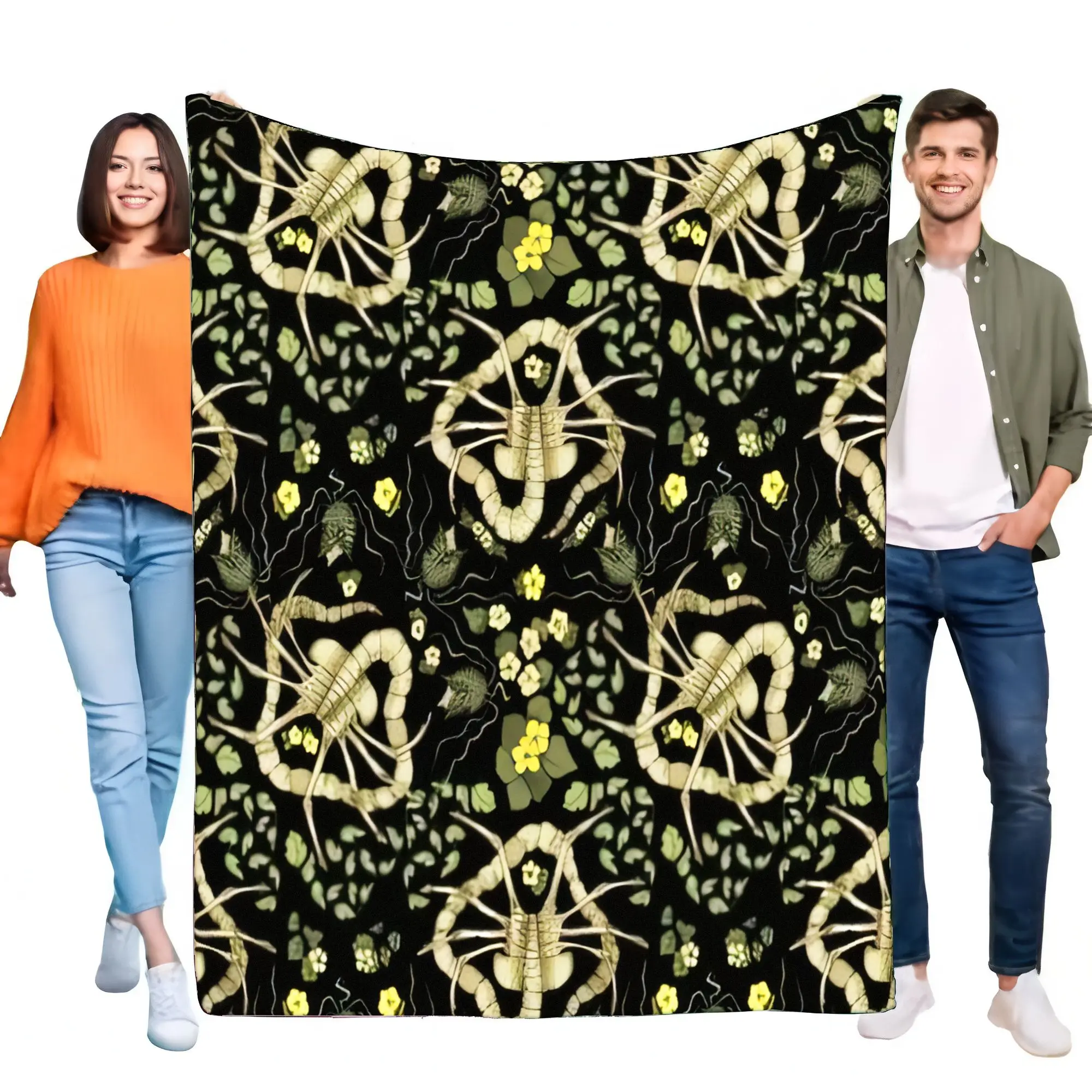 Creepy Crawly Insect Blanket Soft Throw for Cozy Home Decor, Perfect for Halloween or Bug Lovers, Lightweight and Versatile for
