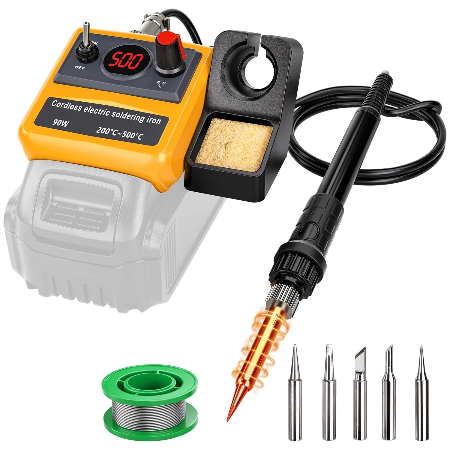 NEW Cordless Soldering Iron for Dewalt 20V Battery, 90W Soldering Station Kit with 5 Tips,DIY Soldering. (Tool Only)