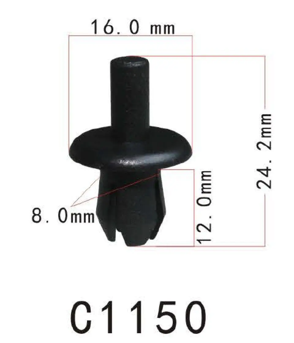 50/100/500x Fit VW,GM,Peugeot 16186729901C N0385491 N0385494 1618672999 N90112201 Bumper Fascia Retainer Clips