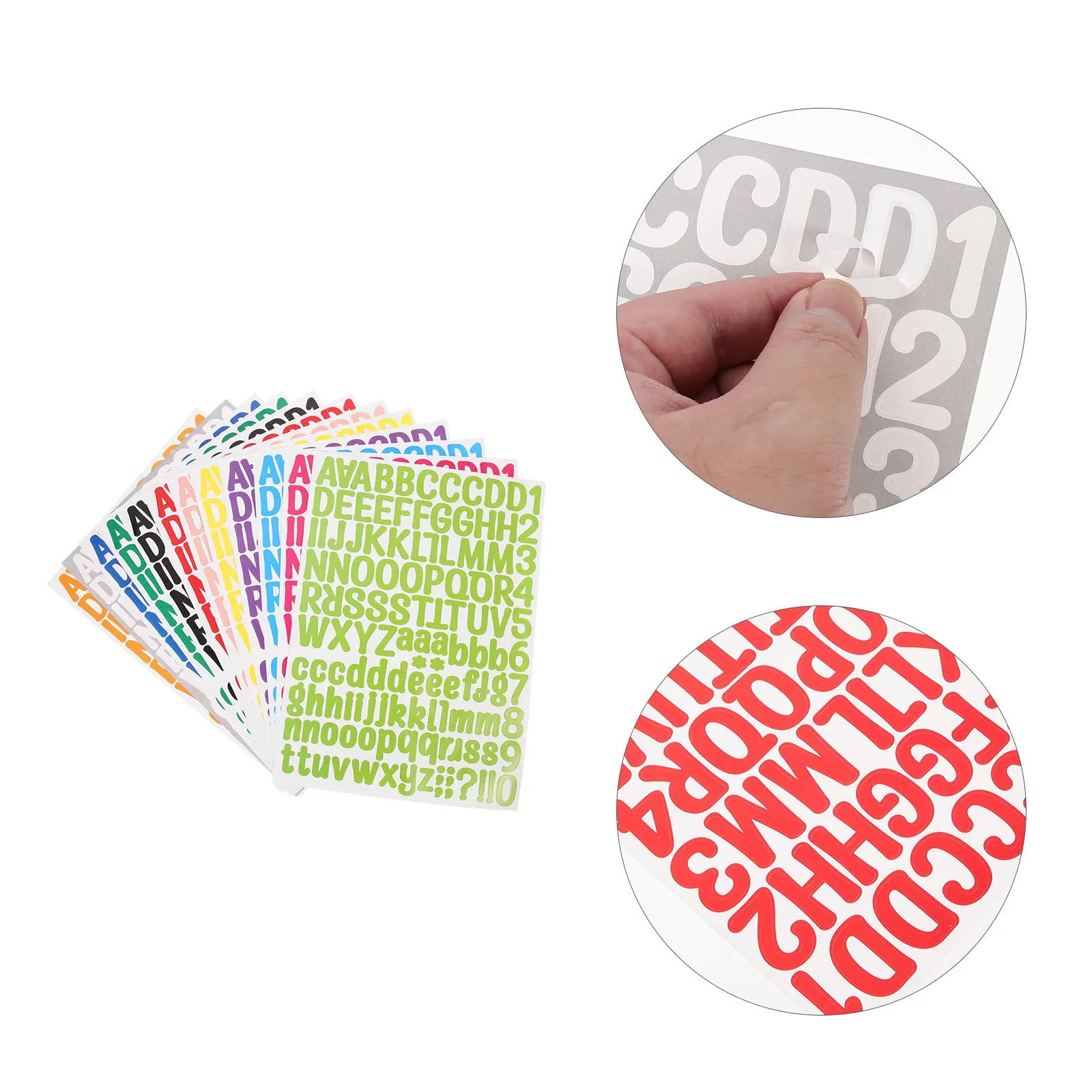 

12 Sheets Waterproof Sticker Set Pvc Letter Number Decals For Crafts Scrapbook Laptop Water Bottle Car Exterior Decoration Self