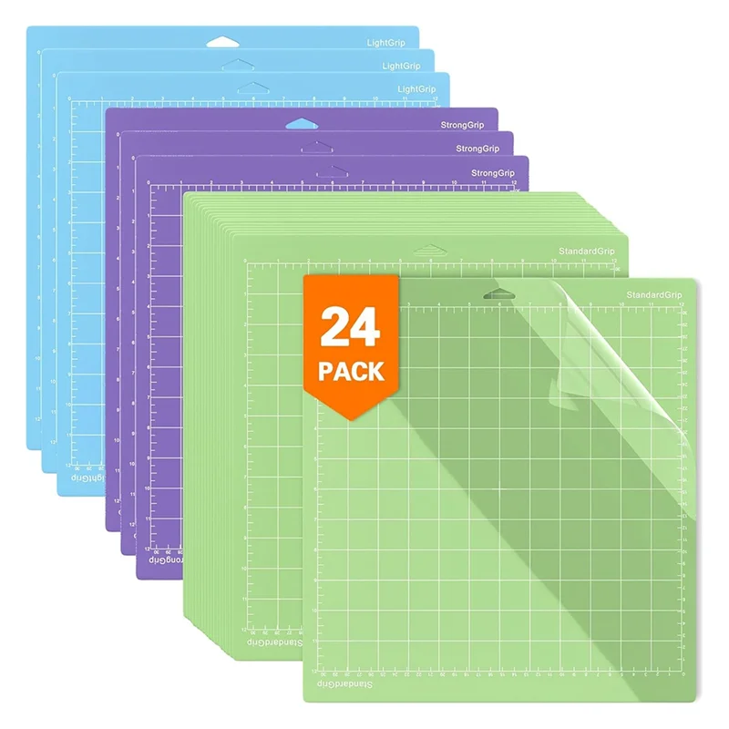-A89Z 24팩 비닐 매트 다양한 접착 매트 12X12인치(라이트, 스탠다드, 스트롱) 커팅 매트