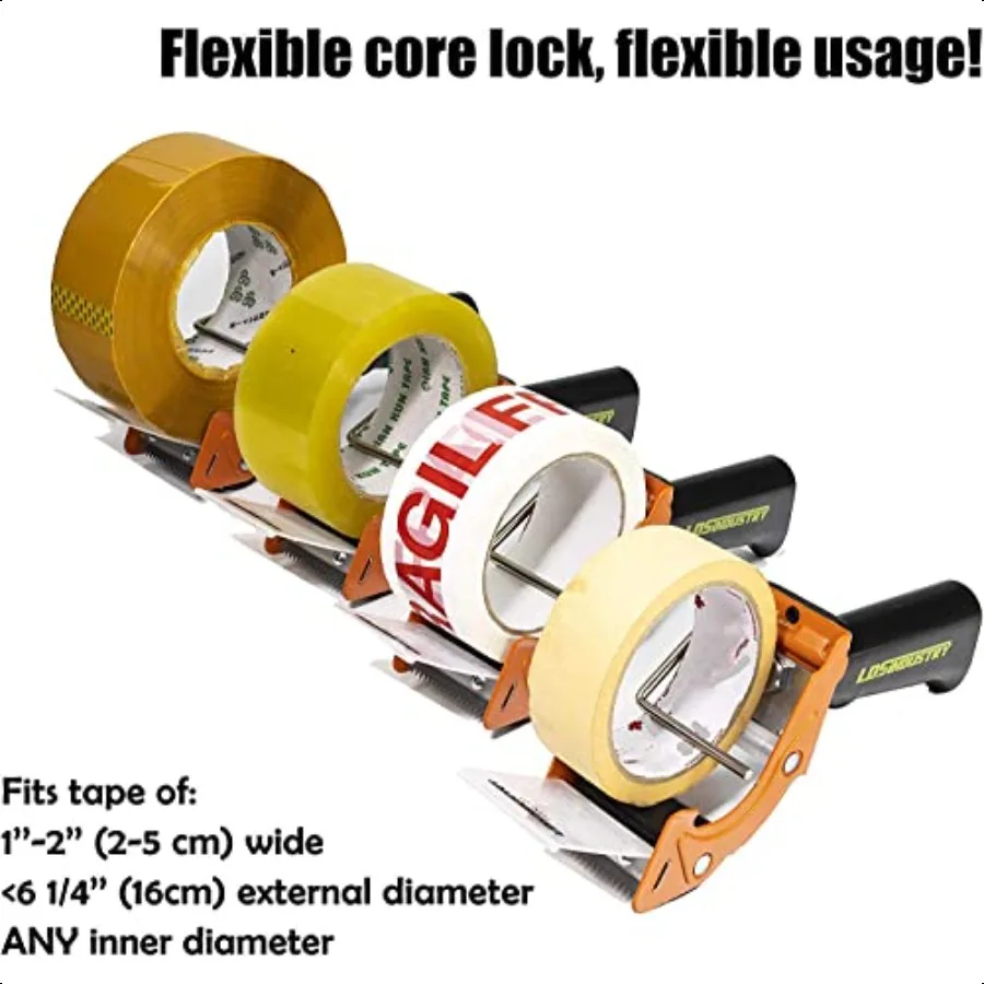 Pistola erogatrice per nastro da imballaggio RapidReplace con lama extra da 2 in nastro resistente industriale ergonomico leggero da 50 mm