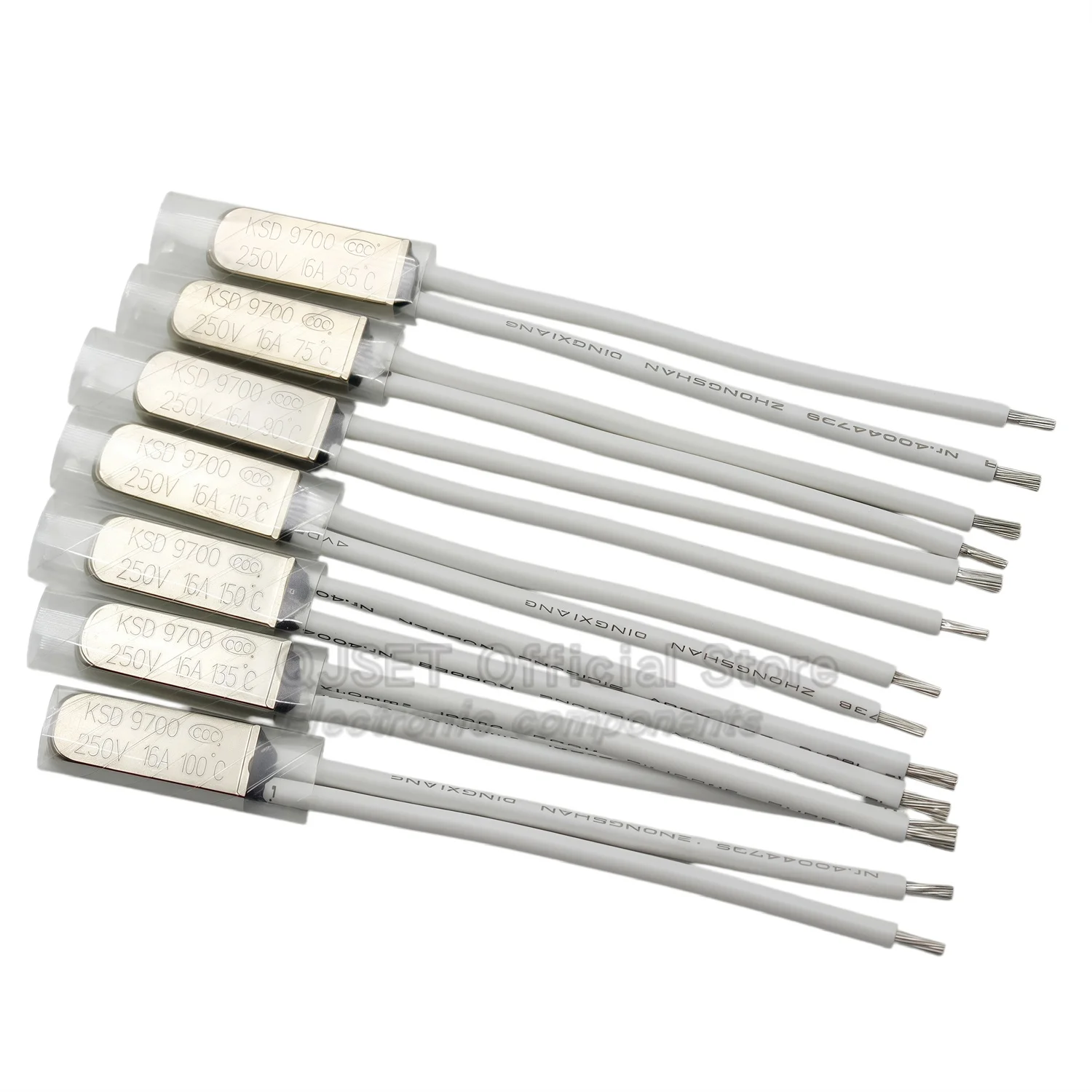 16A 250V High-Current KSD9700 Temperature Switch Metal Normally Closed Temperature Controller 50/70/80/90/95/100/125C–150 Degree