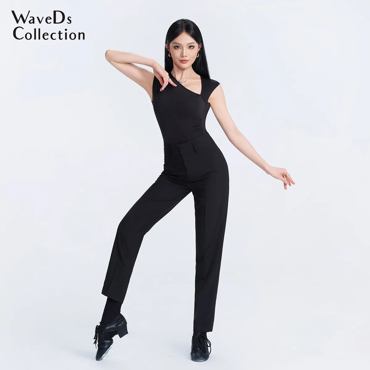 UK Latin Dance New Style Adult Women's Mesh Top and Pants Latin Dancewear Set Comfortable Daily Practice Training Outfit