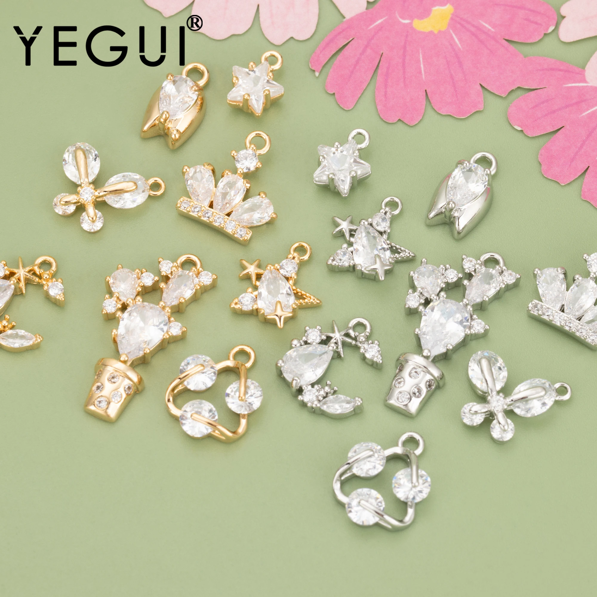 

YEGUI MC12,jewelry accessories,18k gold rhodium plated,nickel free,jewelry findings,charms,jewelry making,diy pendants,6pcs/lot