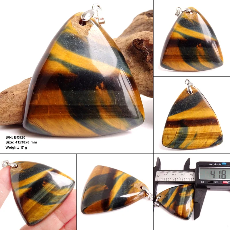 Women & Men Fashion Jewelry Pendant Necklaces With Chain Wholesale Natural Blue Tiger's Eye Quartz Stone Colares Femininos BX509