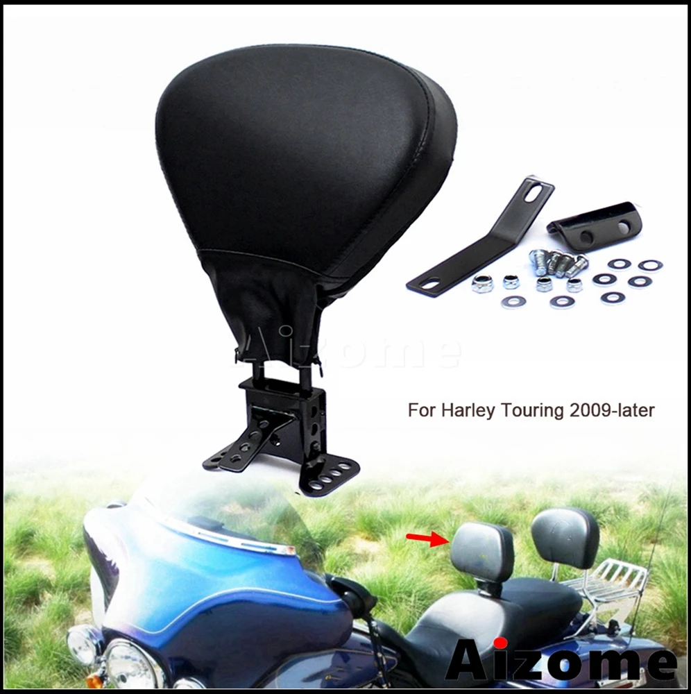 Motorcycle Sissy Bar Adjustable Driver Rider Backrest For Harley Touring 2009-Later Road King Ultra Classic Electra Street Glide