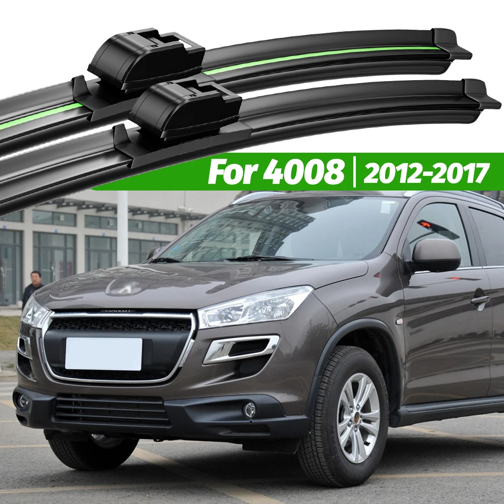 

For Peugeot 4008 2012-2017 2pcs Front Windshield Wiper Blades 2013 2014 2015 2016 Windscreen Window Accessories