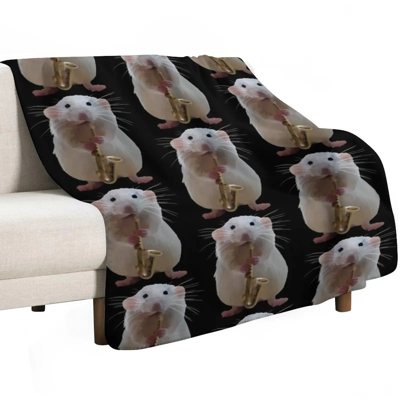 Rat playing the Saxophone Throw Blanket Sofa Quilt Baby Polar warm winter Luxury Throw Blankets For Sofas Blankets