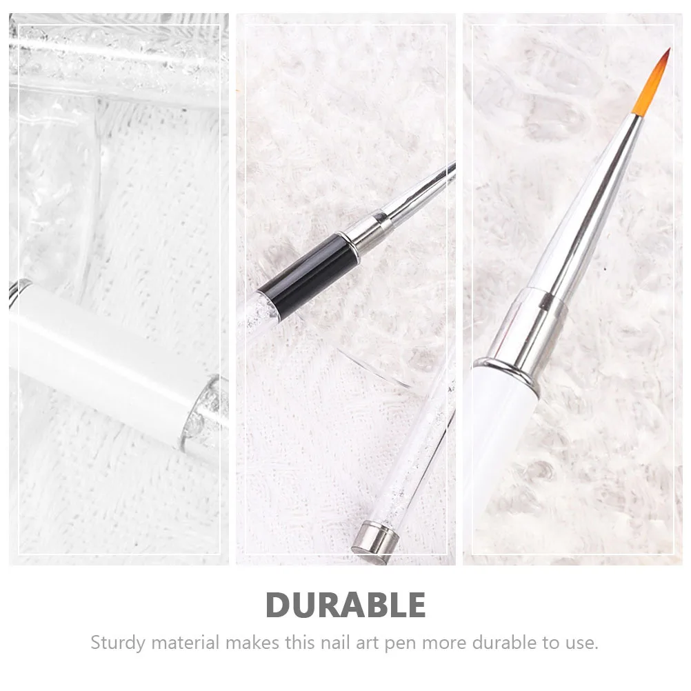 

2Pcs Nail Art Pen Sturdy Practical DIY Manicure Drawing Pen Creative Pattern Painting Tool Supply Nail Art Supply