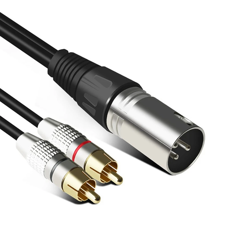 Kabel audio RCA 2RCA męski na XLR 3-pinowy męski wzmacniacz armaty Wtyczka miksująca Kabel AV XLR na podwójny kabel RCA