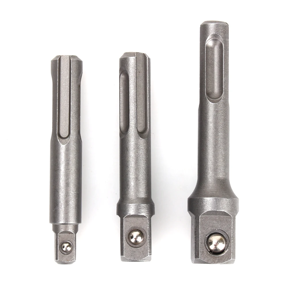 3Pcs/Set Impact Drill Bits SDS PLUS Socket Adapter Converter 1/4