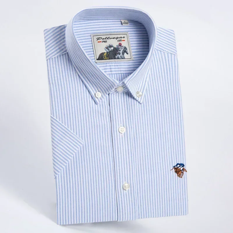 New in shirt hight quality 100%cotton thin summer short sleeve shirts for man slim fit formal shirt office plaid elegant clothes