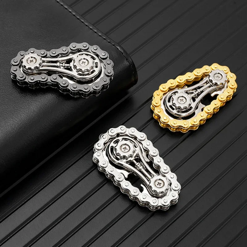 Kettenräder Schwungrad Fingertip Gyro Fidget Spinner Antistress Angst Metall Fahrradketten EDC Spinner Fidget Spielzeug für Erwachsene Kinder