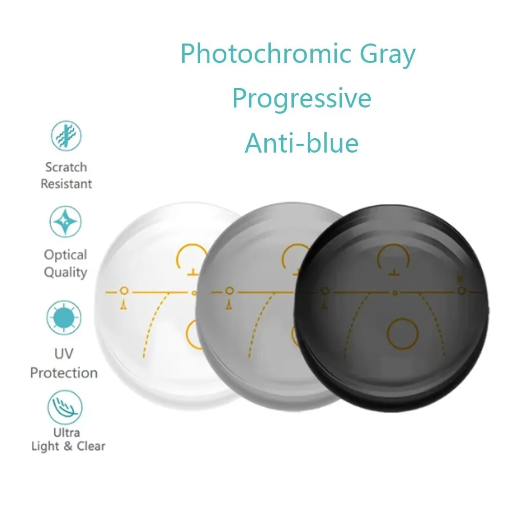 

Антибликовые мультифокальные прогрессивные фотохромные линзы для коррекции близорукости и дальнозоркости, оптические очки с широким полем зрения для четкого зрения