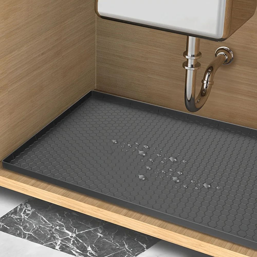 Customizable Water Basin Underlay - Waterproof Kitchen Cabinet Underlay - Flexible Silicone Water Basin