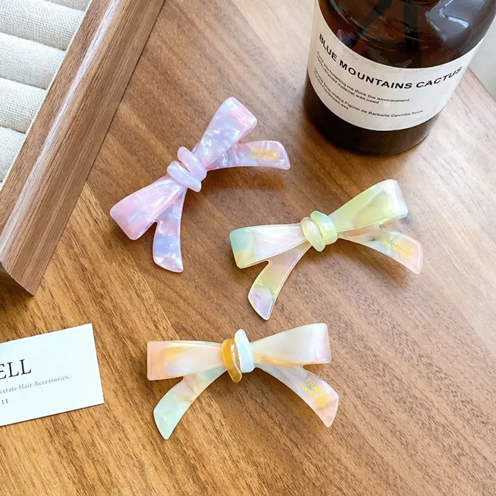 Casual Acetic Acid Butterfly Knot Hair Clip Sweet Fashion Duckbill Clip Elegant Bowknot Hairclip For Women Girls