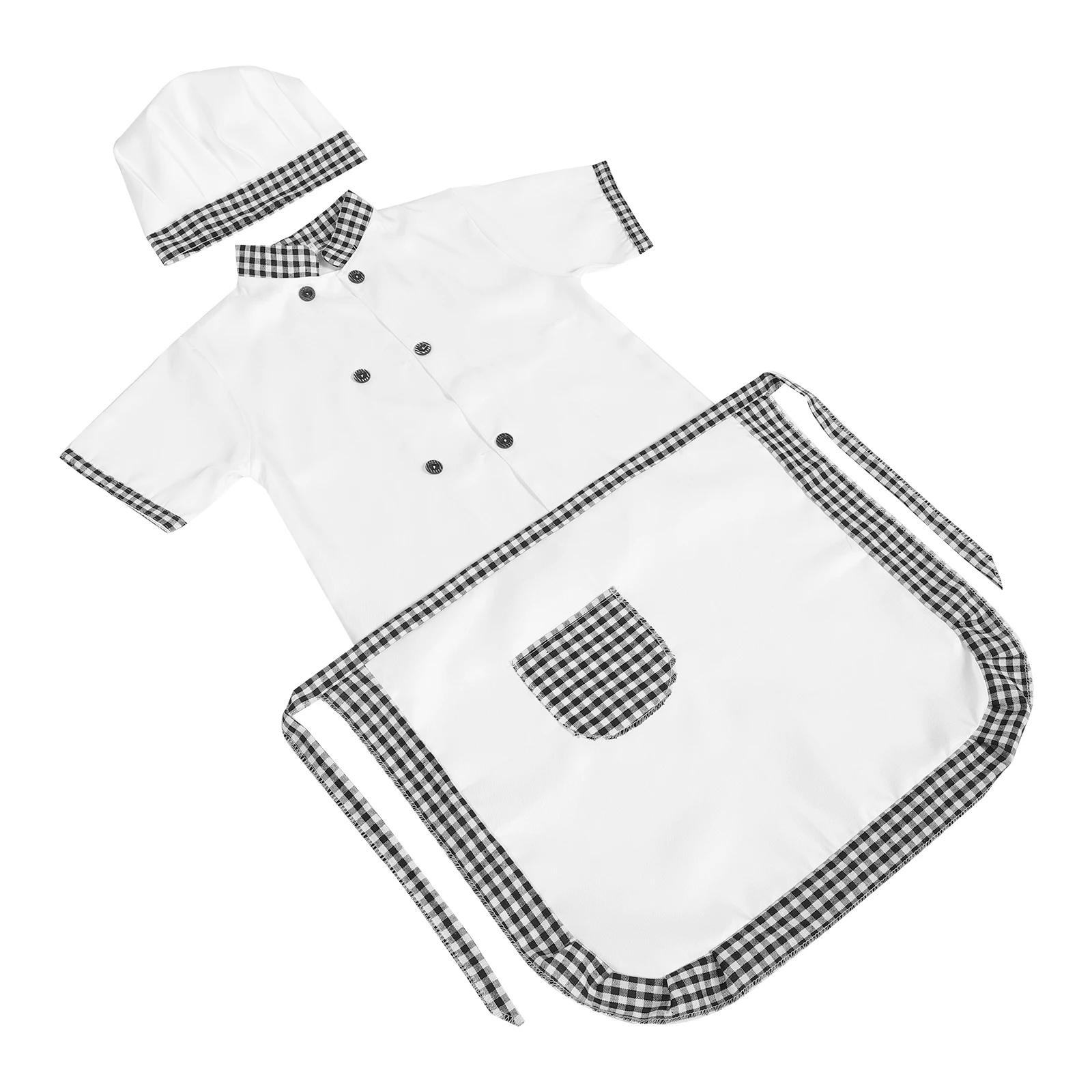 

Children Chef Costume Kids Cook Chef Coat Toddler Outfit Kitchen Cooking Apron Role Play Hat Baking Game Stain Protection