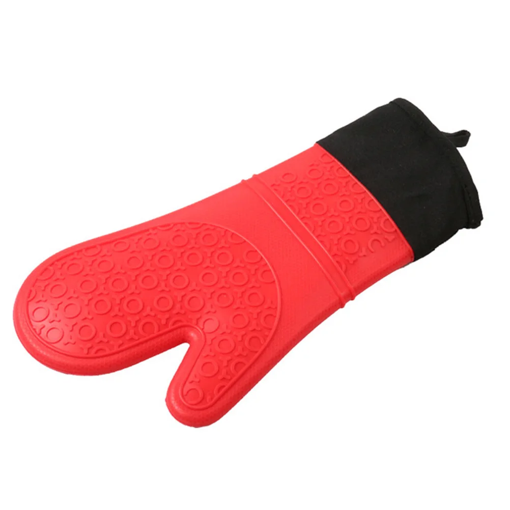 

2Pcs Heat Resistant Insulated Oven Gloves Long Cuff Silicone Grip Flame Resistant Aramid Fiber Cooking Baking Grill Gloves