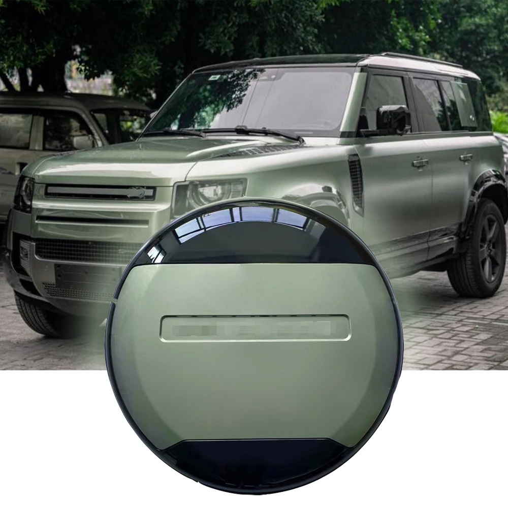 

Spare Tire Coverfits for LRDefender110901302020-20242025ABS SpareTyreWheel Cover Protector(Grasmere Green + Glossy Black)