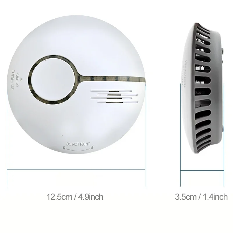 Independent Smoke Alarm, Fire Alarm Smoke Detector Sensor For Home Office Security Smoke Alarm Fire Protection Battery Powered