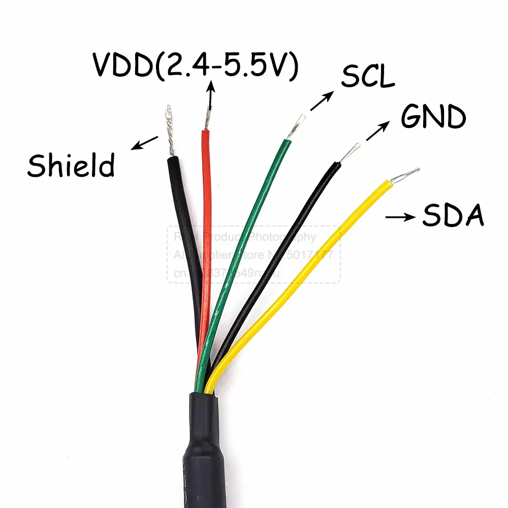 SHT20 SHT21 SHT30 SHT31 Digitaler Temperatursensor Sonde Feuchtigkeitssensor Kabelschild OEM 1M 2M I2C-Schnittstelle Wasserdicht – Detail 16