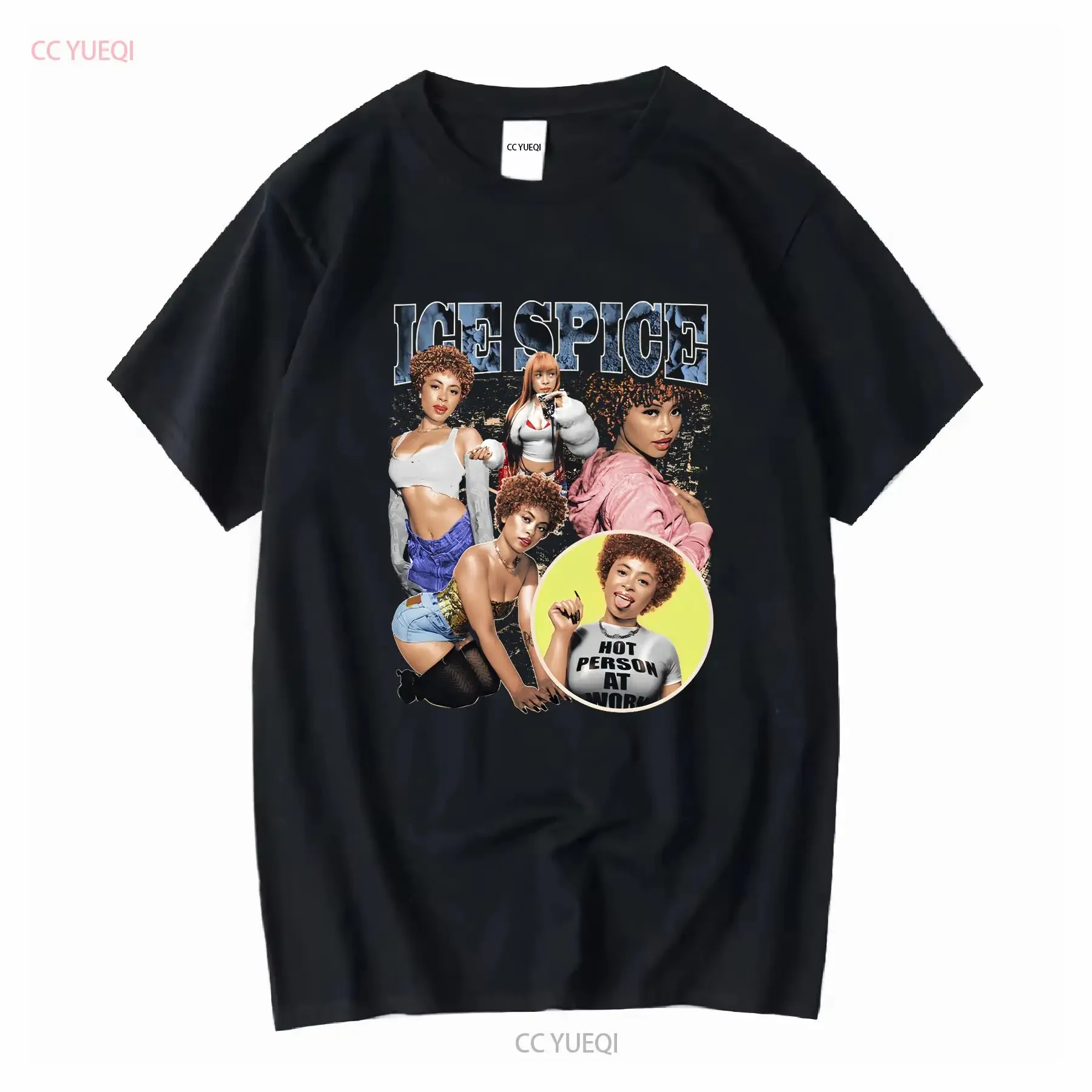 Ice Spice Vintage Hip Hop T Shirt tees 2000s bootleg Rap tee munch vintage Washed Casual Soft graphic Versatile Comfortable