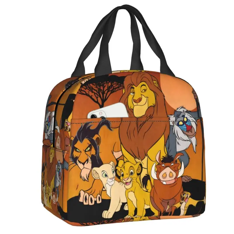 

Сумка для обеда из фильма «Король Лев» на заказ, женская термохолодильник Hakuna Matata, изолированные ланч-боксы для детей, школы