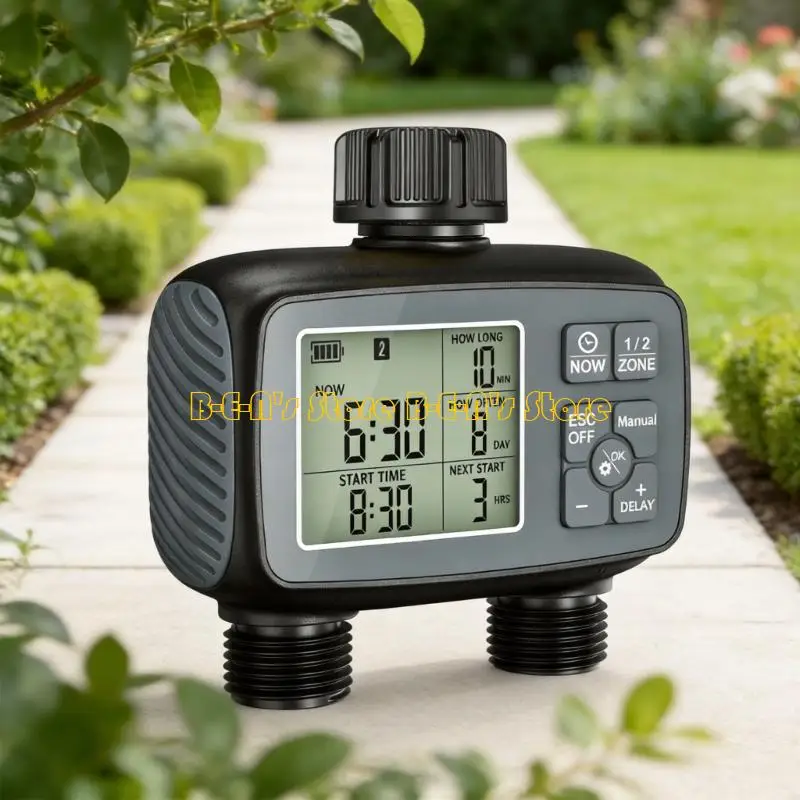Y1AD Garden Hose Irrigation Controller With 1/2/3Outlet Design, Digital Water Timer, Manual Start and Rain Delay for Outdoor