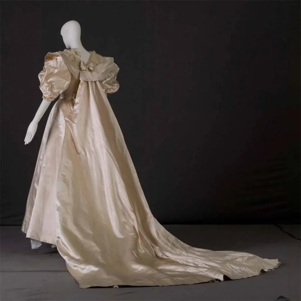

1870s Victorian Wedding Princess Dress Vintage Edwardian Duchess Walking Bustle Masquerade Elegant Ball Gown