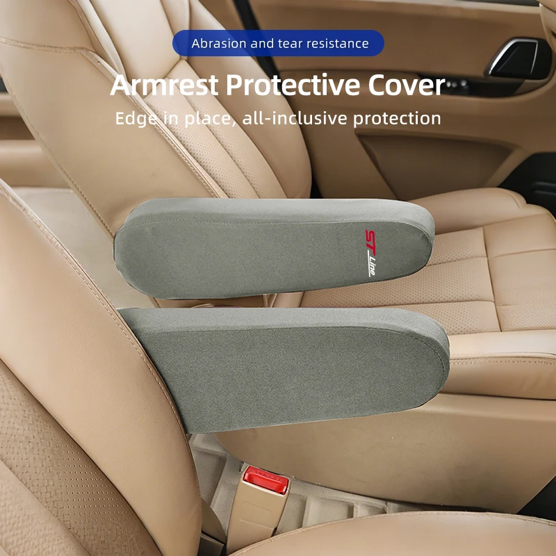 Car Armrest Protective Cover Seat Armrest Protector Auto Interior Accessories For Ford Fiesta Focus Mk2 Mk3 Ranger Mondeo Mk4 - view 2