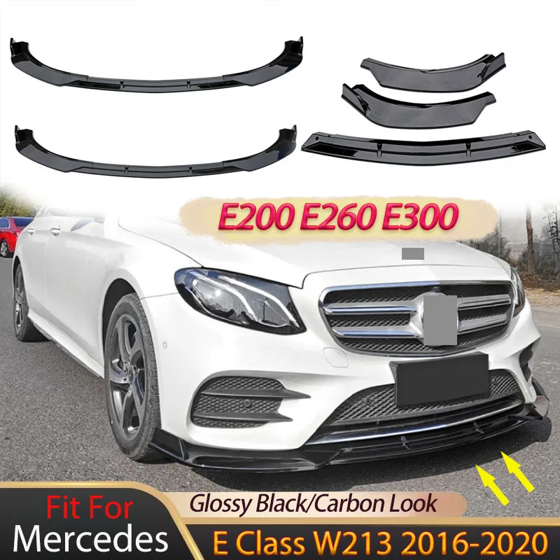 

For Mercedes Benz E Class W213 E200 E260 E300 2016-2020 Front Bumper Spoiler Lip Lower Blade Splitter Diffuser Body Kits Guard