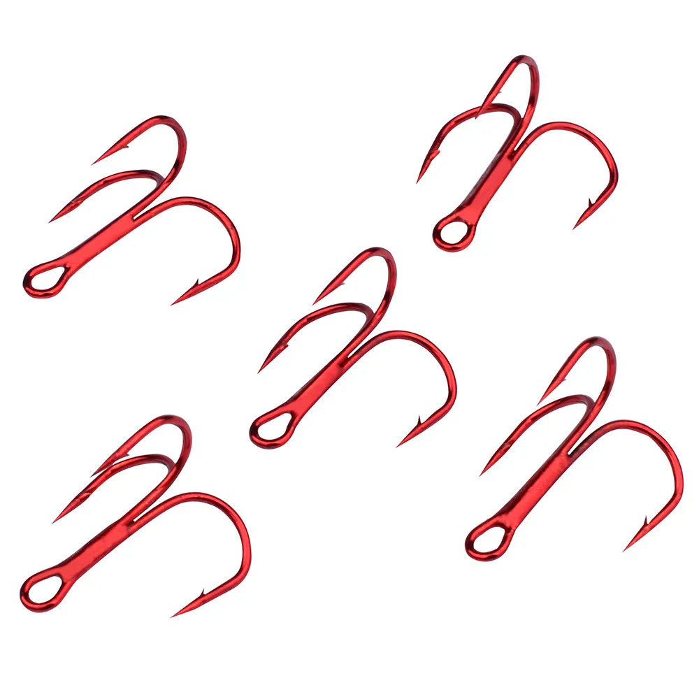 150/50PCS Red Anchor Hook High Carbon Steel Barbed Treble Hook Fishing TackleFishing tool accessories sea fishing wild fishing