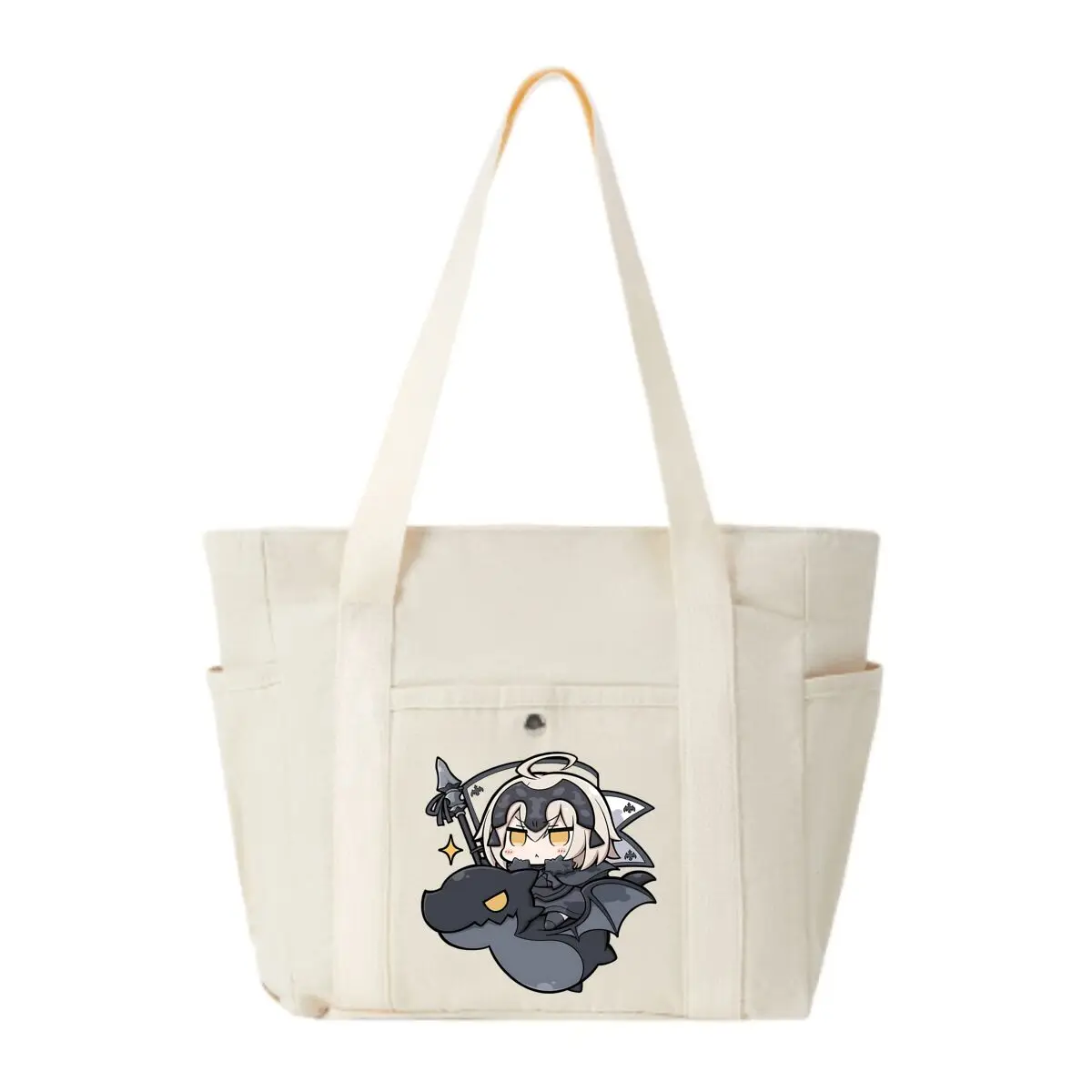 

Chibi Character Riding a Dragon Multi-Pocket Shoulder Bag – Handles Daily Errands Easily