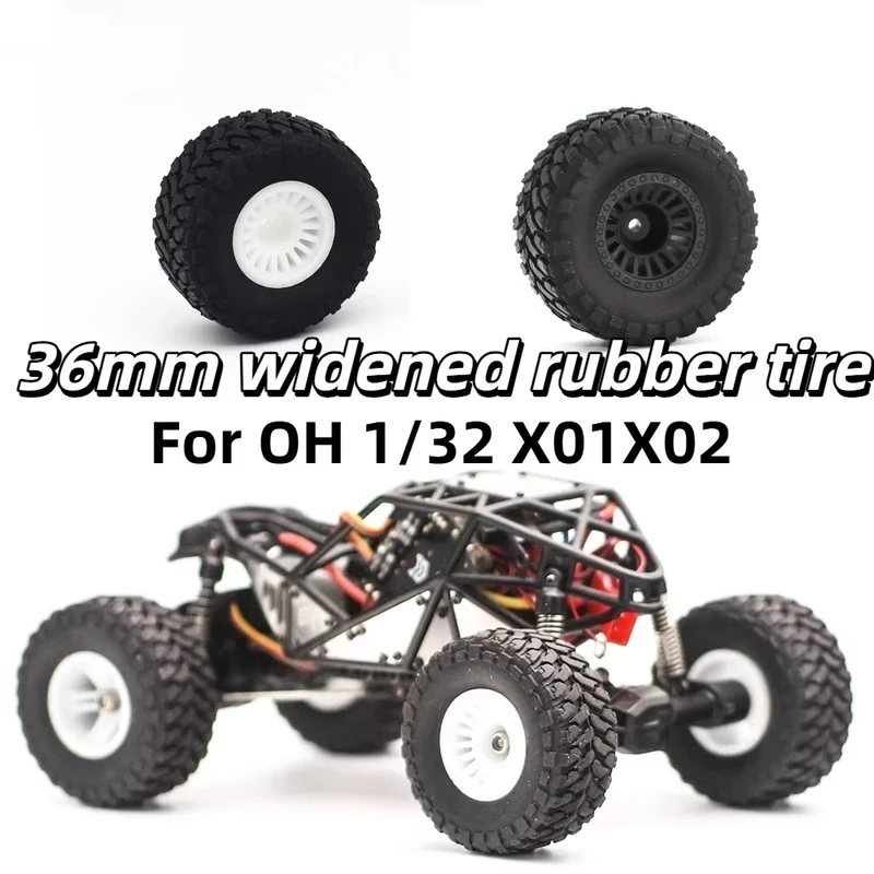 

Orlando Hunter Rc Tires 1:32 Scale 36mm Widened Rubber Replacement Parts For 24 Mini X01 X02 Rc Truck Diy Modification Upgrade