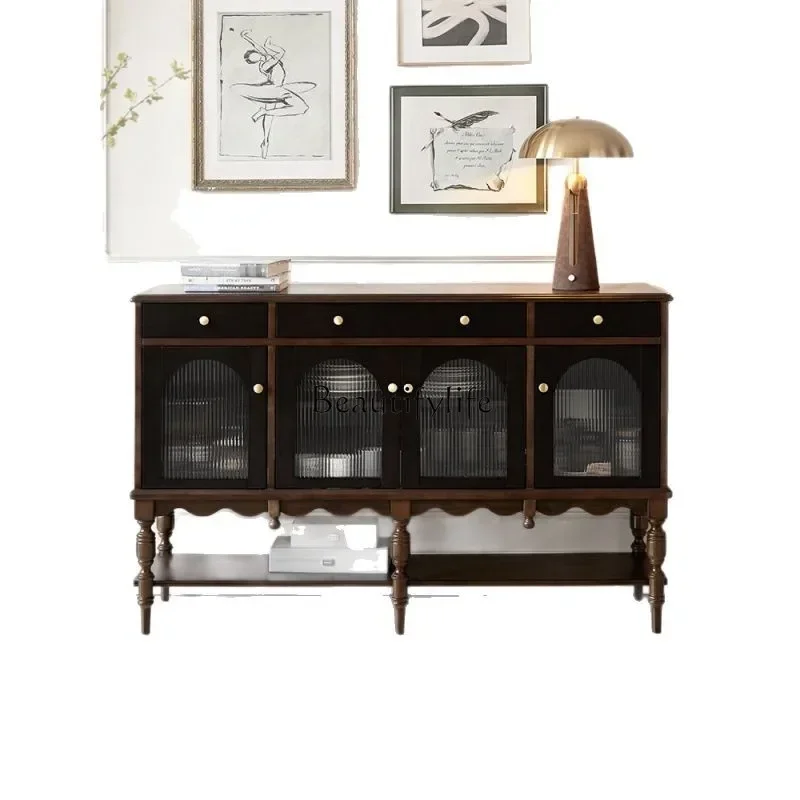 

yj5 solid wood dining side cabinet American cabinet living room locker